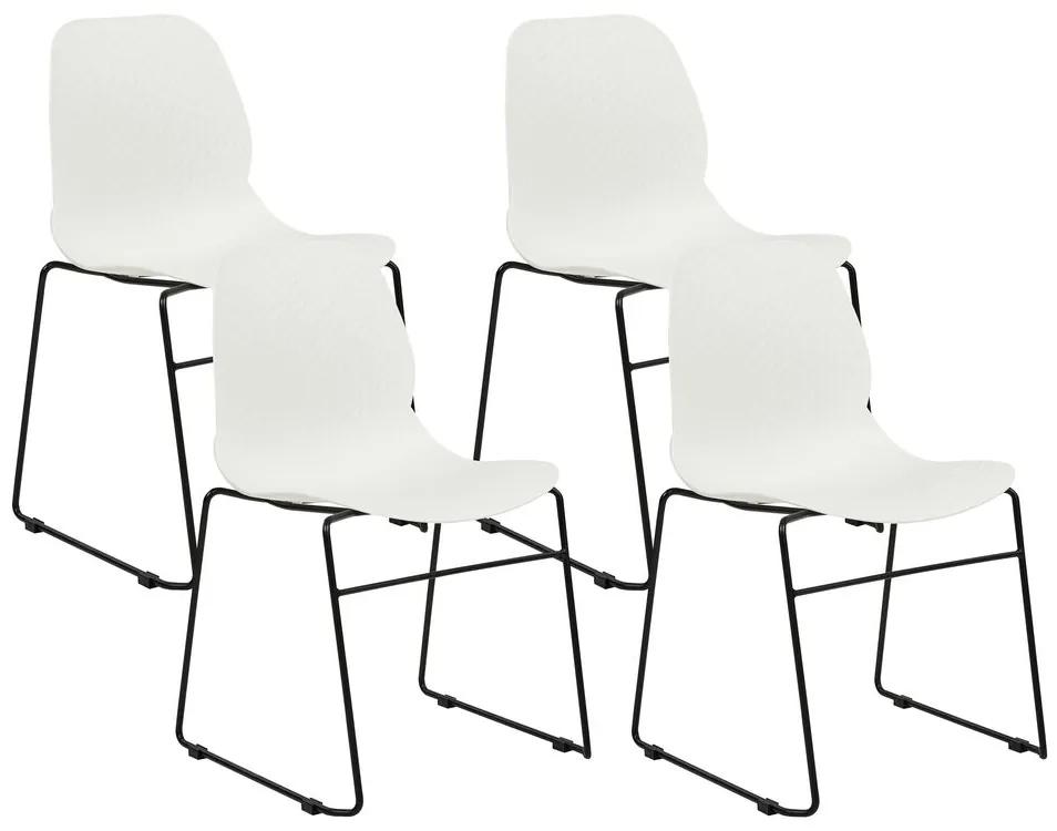 Conjunto de 4 cadeiras de jantar brancas PANORA Beliani