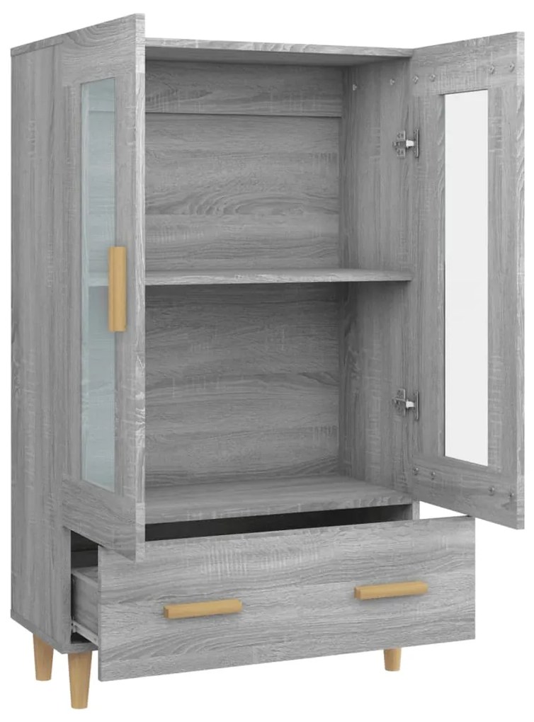 Vitrine Sara com Gaveta - Cinzento - Design Nórdico