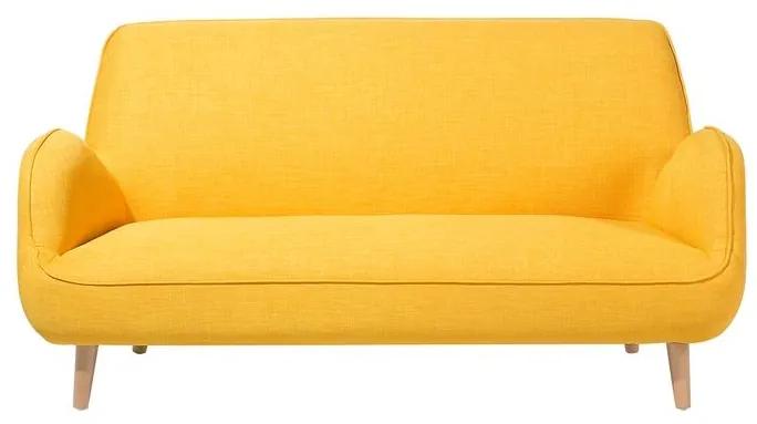 Sofá de 3 lugares em tecido amarelo KOUKI