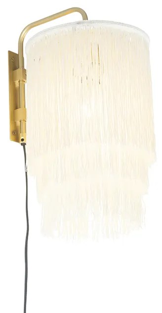 Candeeiro de parede oriental dourado com aba dourado - Franxa Oriental