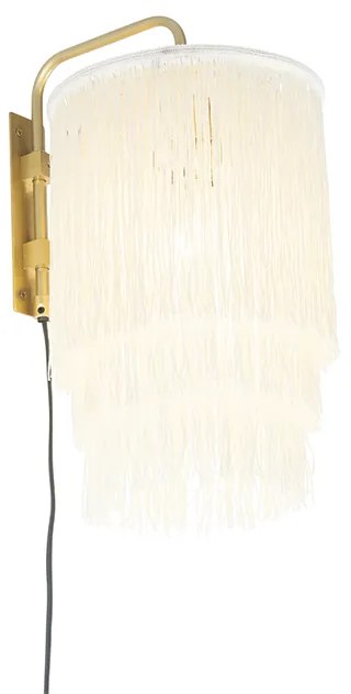 Candeeiro de parede oriental dourado com aba dourado - Franxa