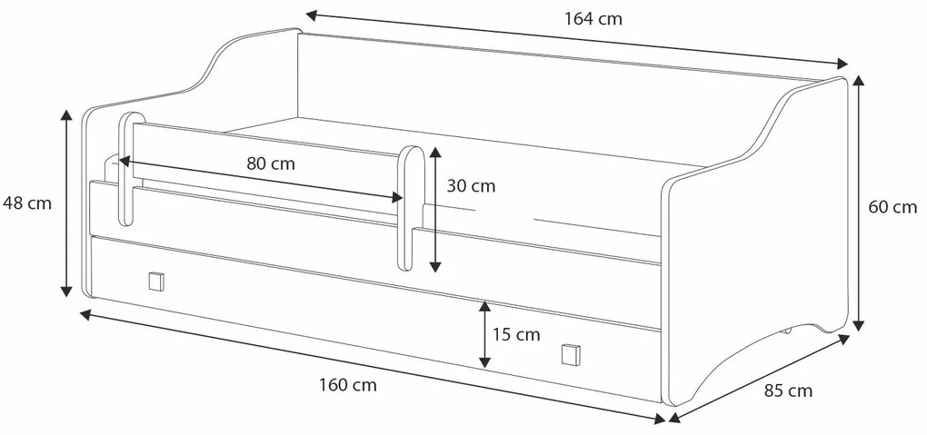 Cama infantil/individual Erik 160x80 branca - painel rosa - colchão e estrado incluído