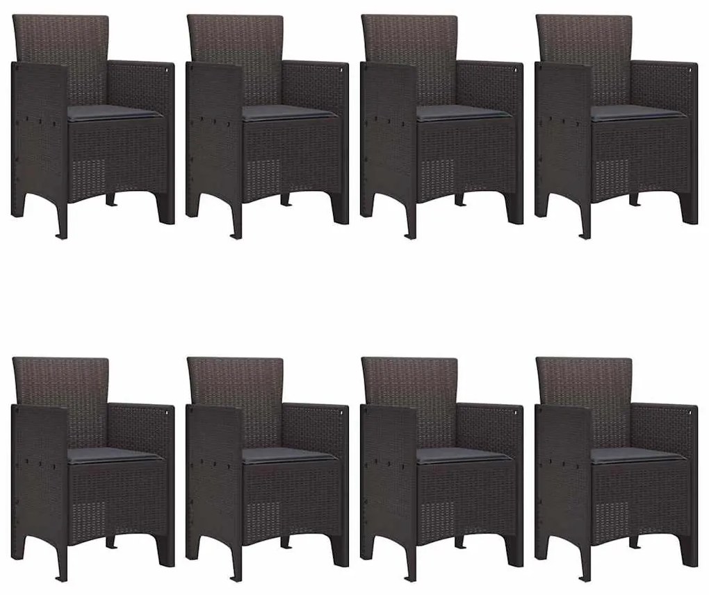 Conjunto de Jantar de Jardim 9 pcs Castanho