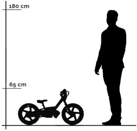 Bicicleta de equilíbrio elétrica de 24 volts com rodas de 16 polegadas, motor elétrico preta