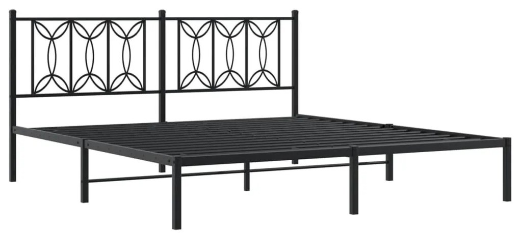 Estrutura de cama com cabeceira 183x213 cm metal preto