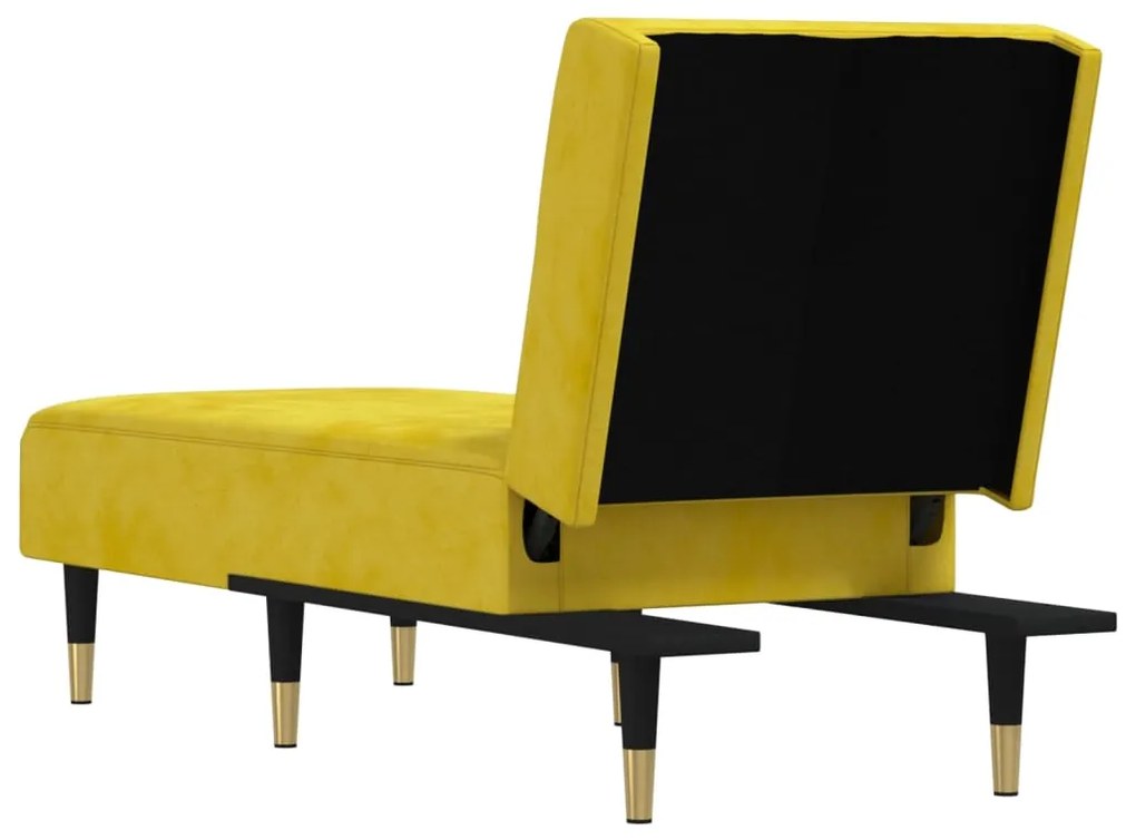 Chaise longue veludo amarelo