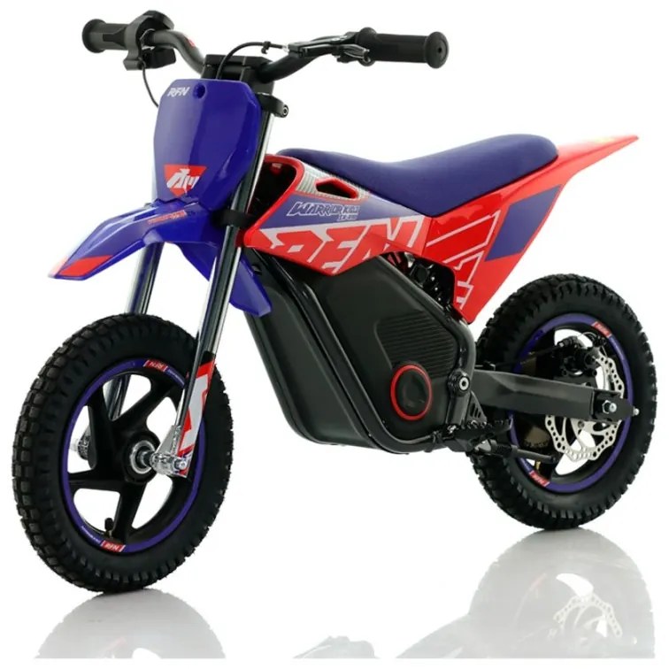 Mini moto eléctrica velocidade até 13 Km/h C/Limitador  RFN Warrior SX-E150 150W 12” Azul/Vermelho