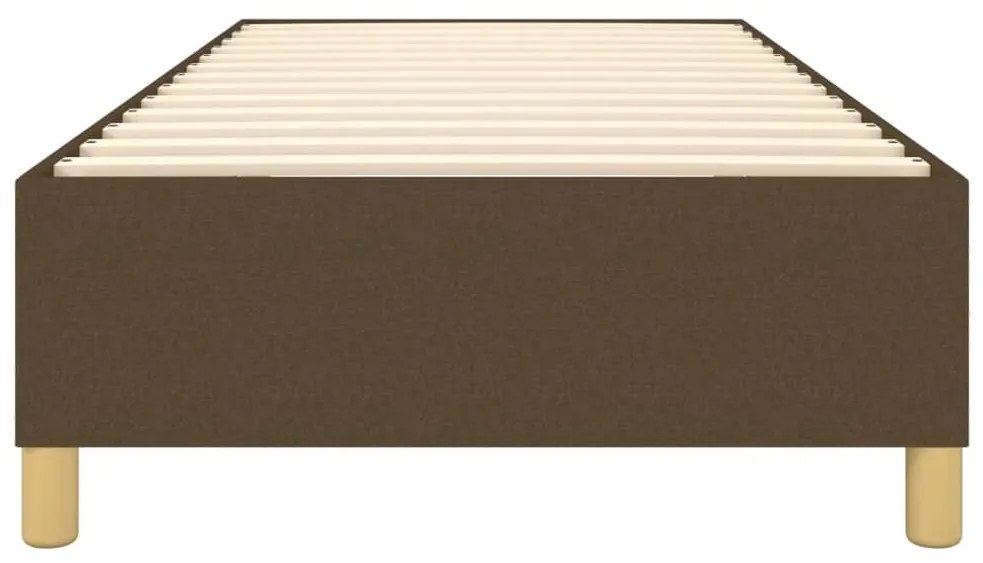 Estrutura de cama sem colchão 90x200 cm tecido castanho-escuro