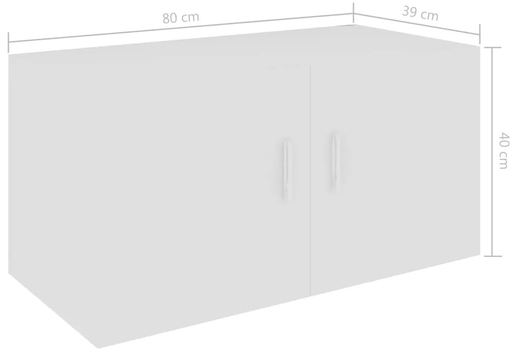 Armário de parede 80x39x40 cm derivados de madeira branco