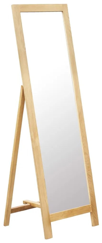 247454 vidaXL Espelho de pé 48x46,5x150 cm madeira carvalho maciça