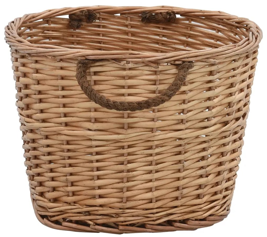 Cesto para lenha com pegas 56x40x28 cm salgueiro natural