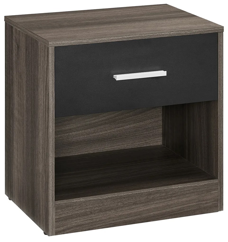 Mesa de cabeçeira com gaveta para quarto 28 x 39 x 41 cm Castanho-preto
