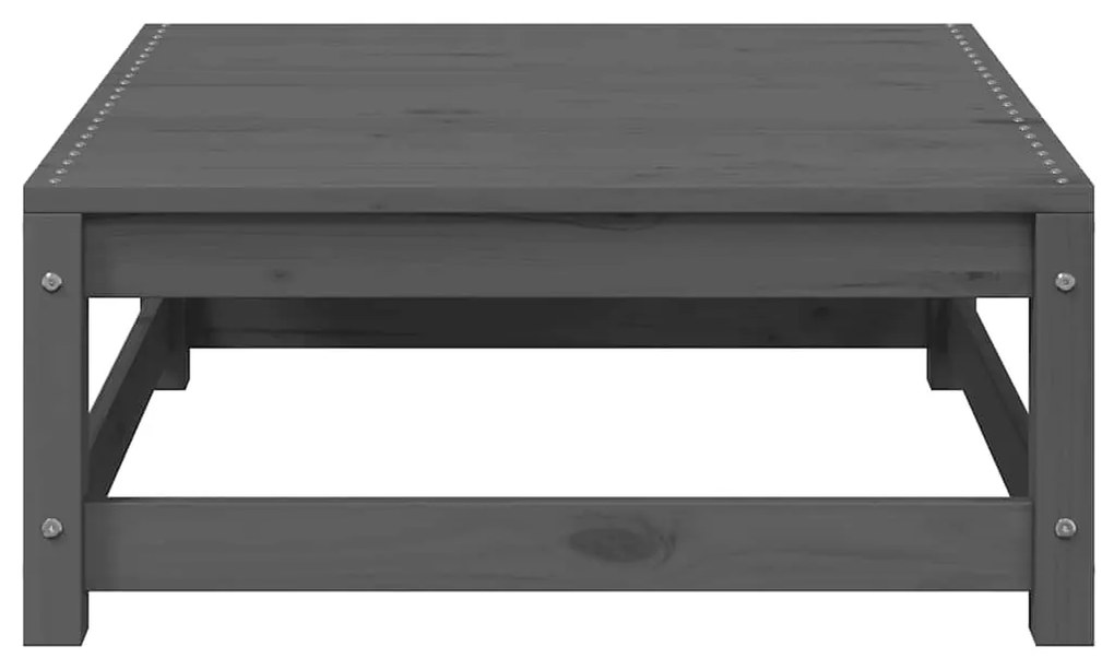 2 pcs conj. lounge de jardim c/ almofadões pinho maciço cinza