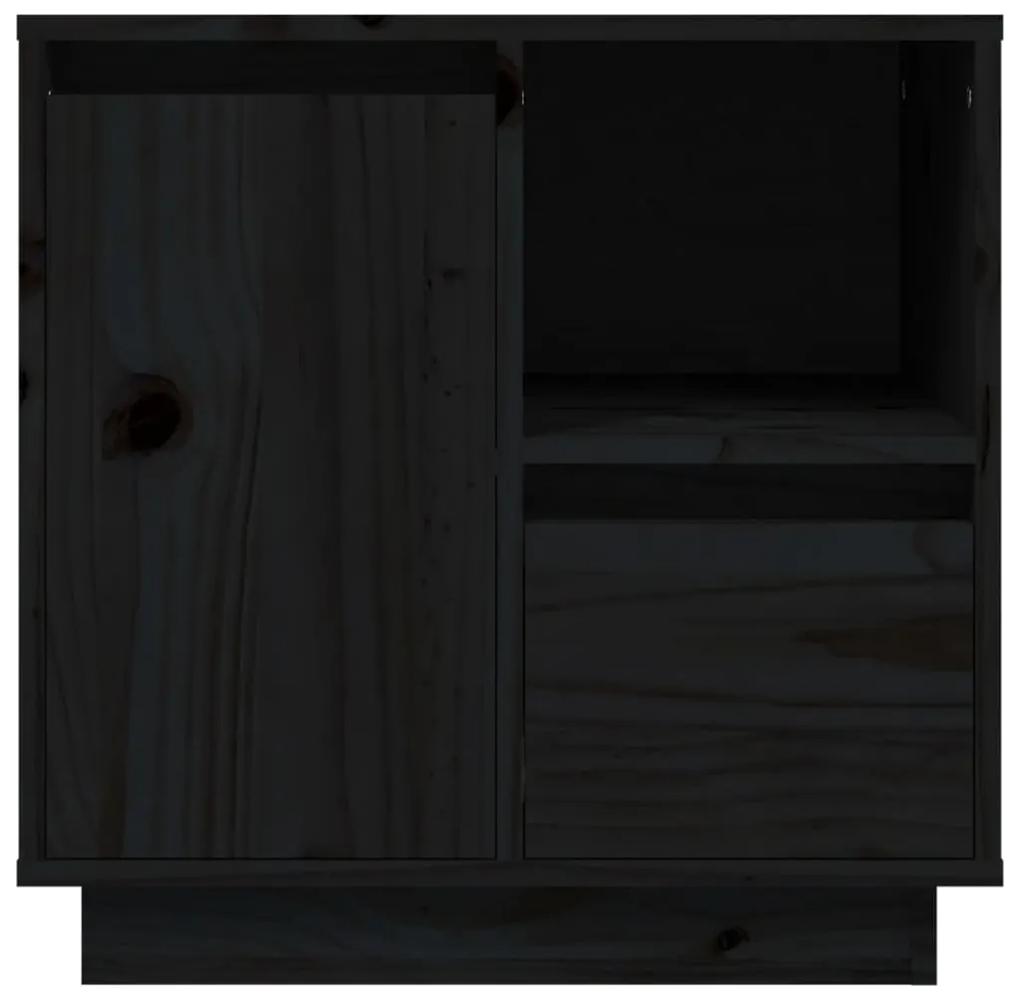 Mesas de cabeceira 2 pcs 50x34x50 cm madeira pinho maciça preto