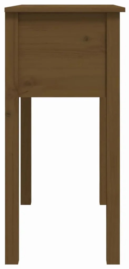 Mesa consola 70x35x75 cm madeira de pinho maciça castanho mel