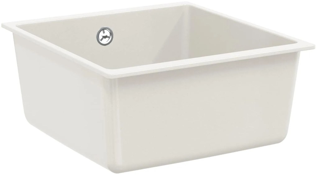 vidaXL Pia Branco 430 x 460 mm 80% Quartzo e 20% Resina