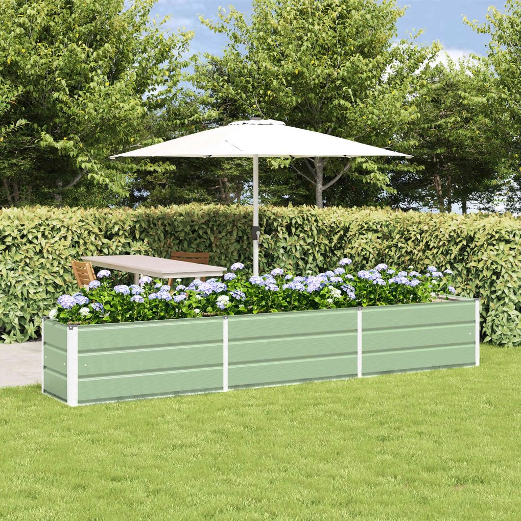 vidaXL Floreira Verde Pastel 480 x 50 x 45 cm Aço Galvanizado