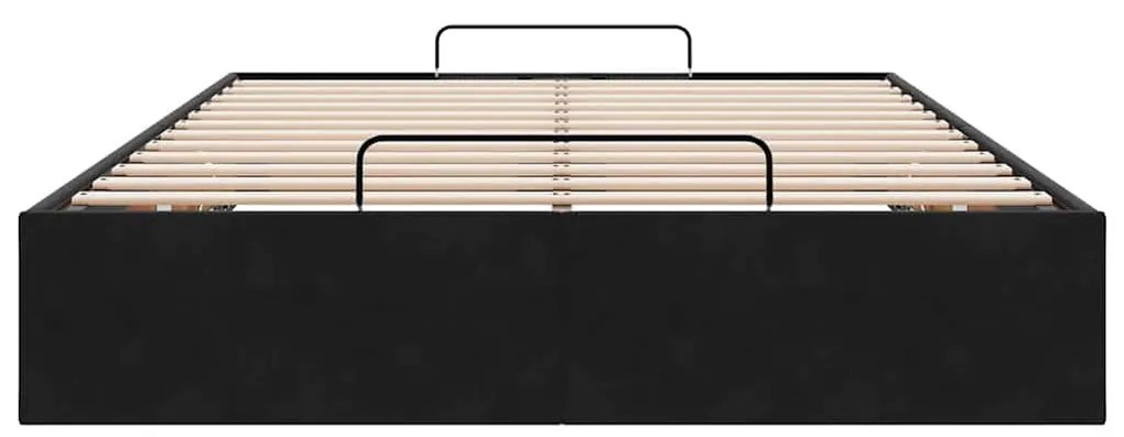 Ottoman Bed Frame Sem Colchão Preto 120x190 cm Veludo