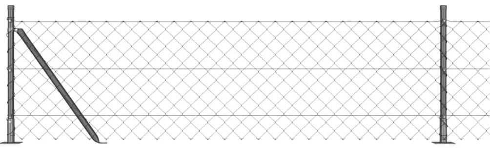 Conjunto de Postes de Cerca Prateado 10 x 0.6 m Aço Galvanizado