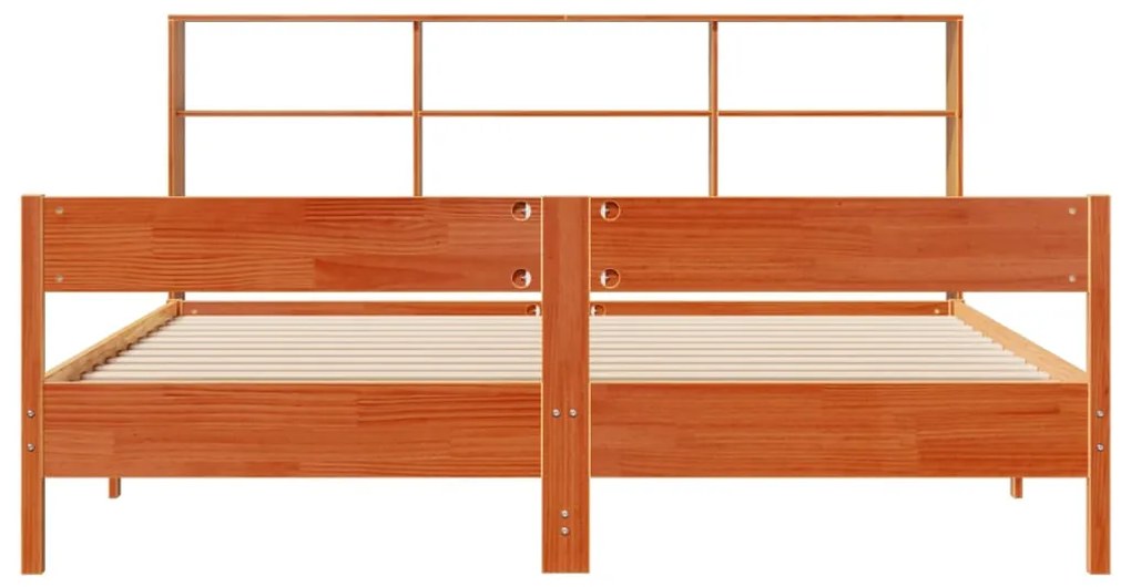 Cama com estante sem colchão 200x200 cm pinho maciço