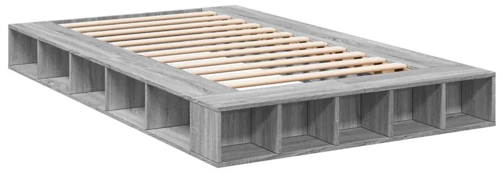 Estrutura cama 140x190 cm derivados de madeira cinzento sonoma