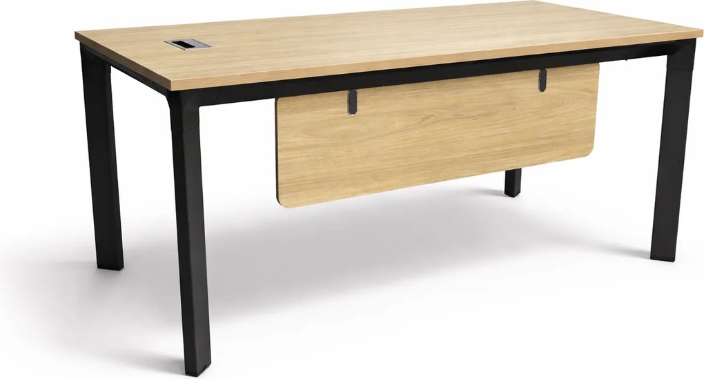 Secretária Munique 1400x800 Carvalho Compacta com Estrutura Metálica