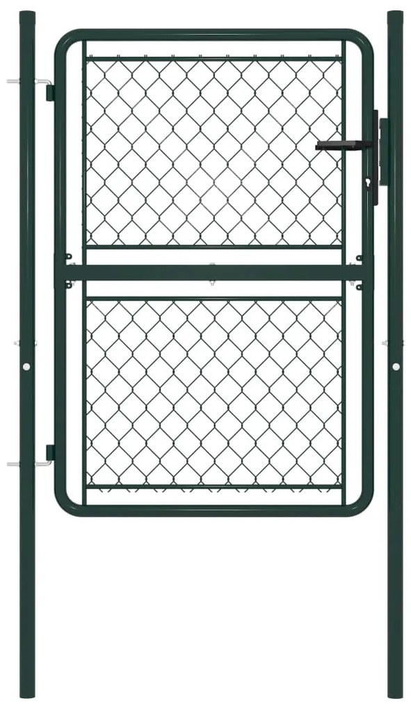 vidaXL Portão de jardim 100x150 cm aço verde
