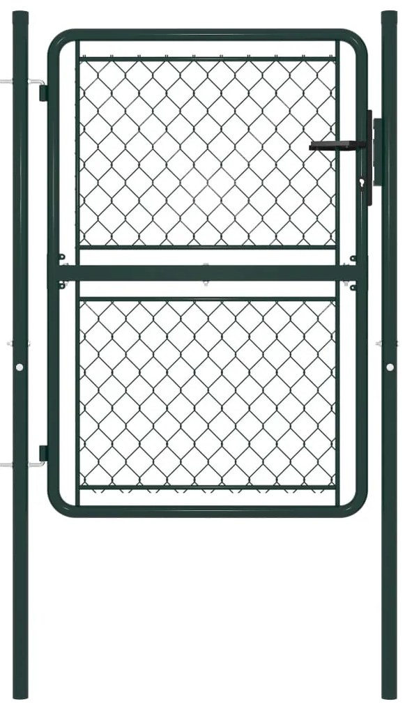 vidaXL Portão de jardim em aço 100x150 cm verde
