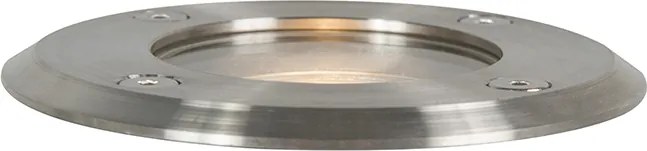 Conjunto de 6 projetores de chão para exterior aço 11cm IP67 - Basic Round