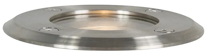 Foco de chão para exterior em aço 11cm IP67 - Basic Round Moderno