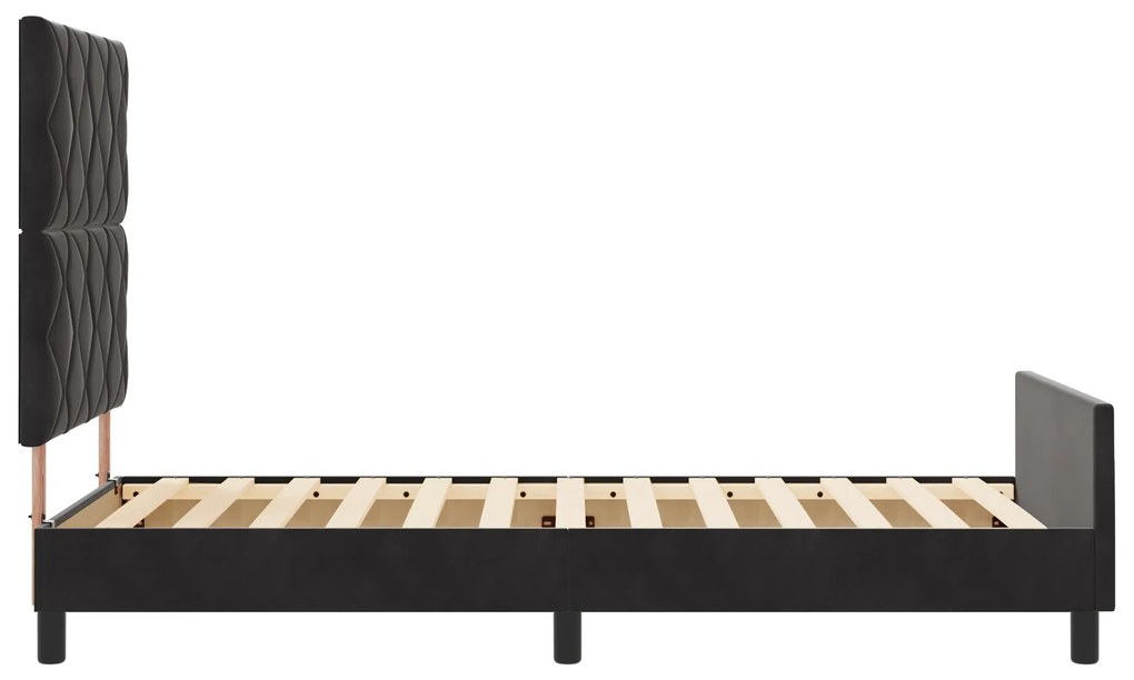 Estrutura de Cama Preta 90x190 cm Veludo