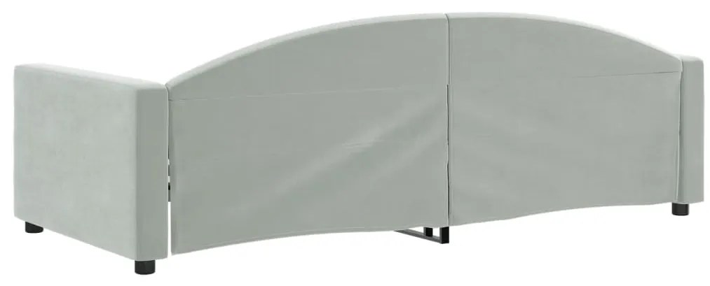 Sofá-cama 90x200 cm veludo cinzento-claro