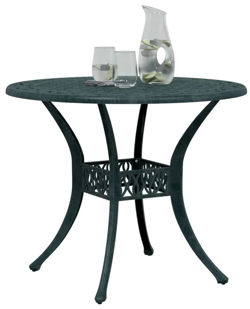 Mesa de jardim Ø90x75 cm alumínio fundido verde