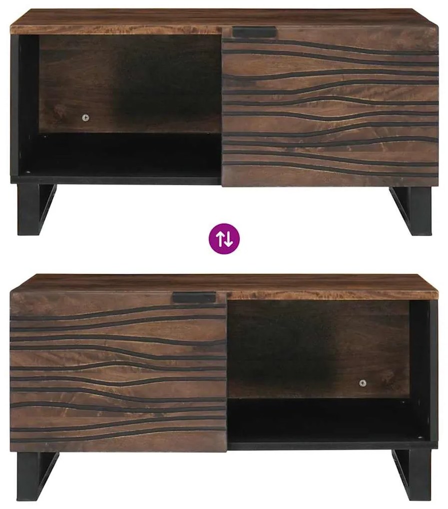 Mesa de Centro 80 x 50 x 40 cm - Madeira Sólida de Mangueira e Engenha