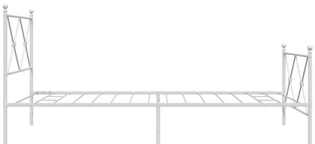 Estrutura de cama com cabeceira e pés 100x200 cm metal branco