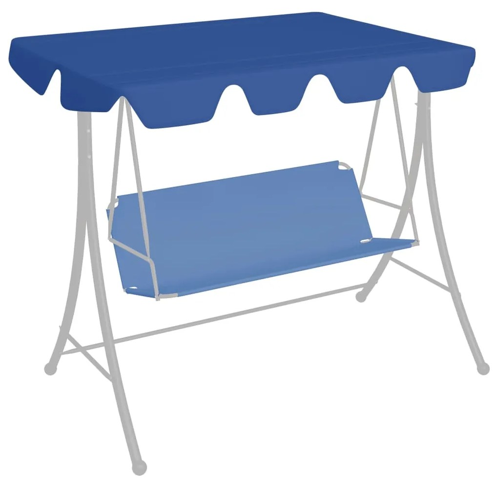 Toldo suplente baloiço jardim 150/130x70/105cm 270g/m² azul