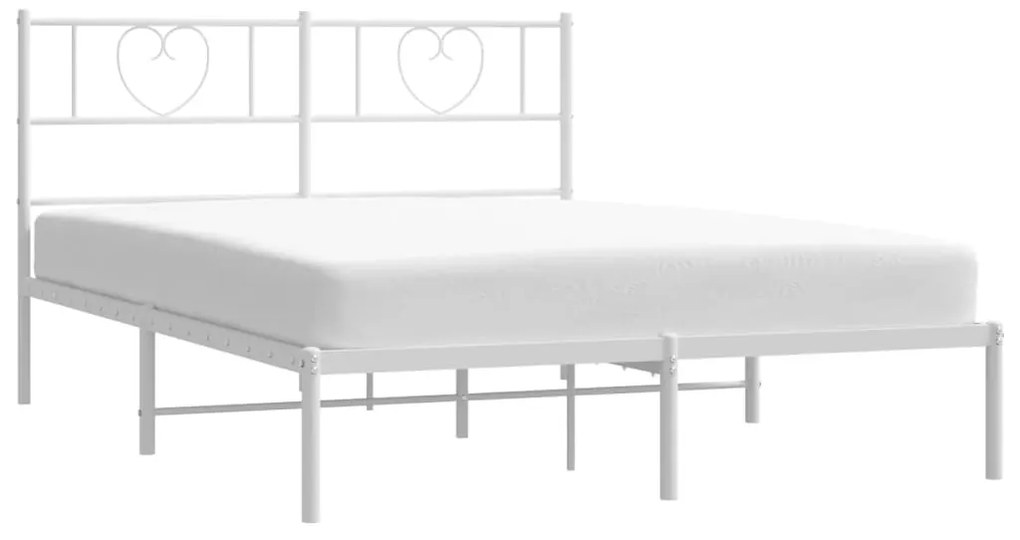 Estrutura de cama com cabeceira 120x200 cm metal branco