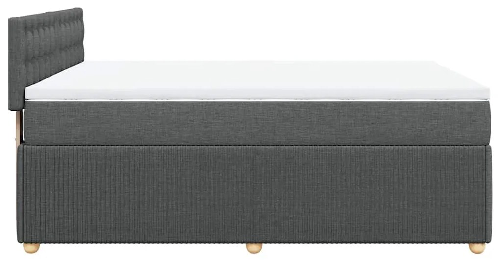 Cama com molas/colchão 140x200 cm tecido cinzento-escuro