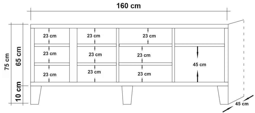 Móvel TV Marina – Pinho Atlântico – 160x75x45 cm