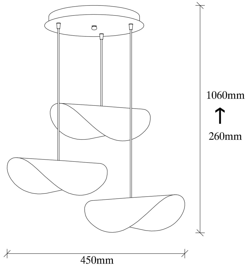 Chandelier Sivani – Branco e Dourado – Diâmetro 45 cm, Altura 106 cm