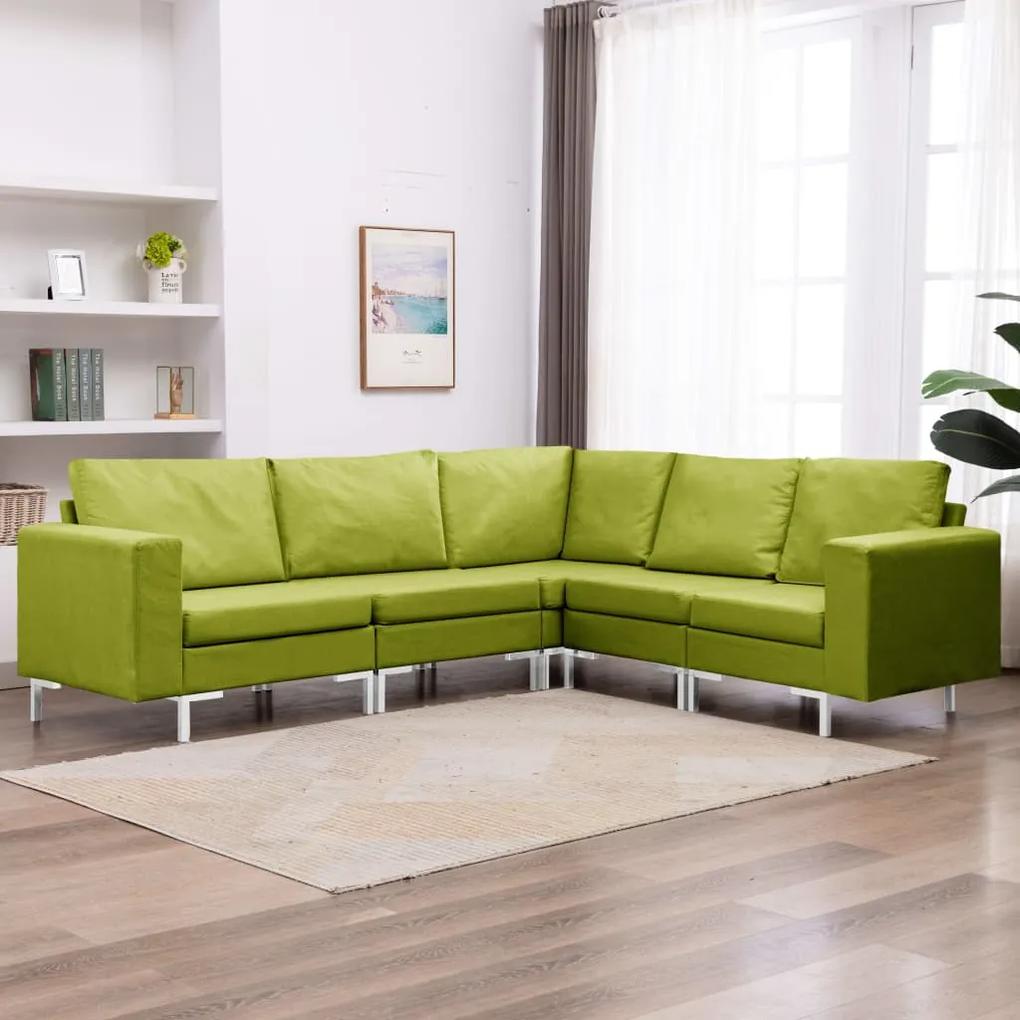287195 vidaXL 5 pcs conjunto de sofás tecido verde