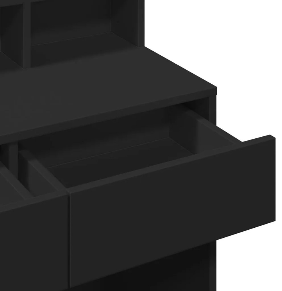 Toucador com LED 80x41x134,5 cm preto