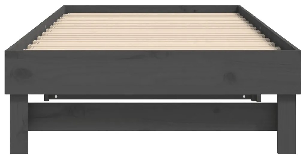 Sofá-cama de puxar 2x(90x200) cm pinho maciço cinza