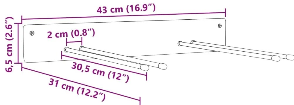 Suportes de parede p/ ferramentas de jardim 8 pcs aço preto