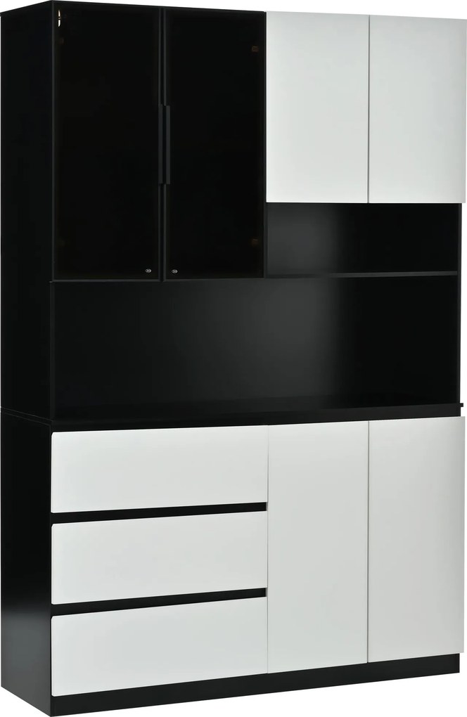 Vitrine de cozinha multifuncional, Preto | AOSOM Portugal
