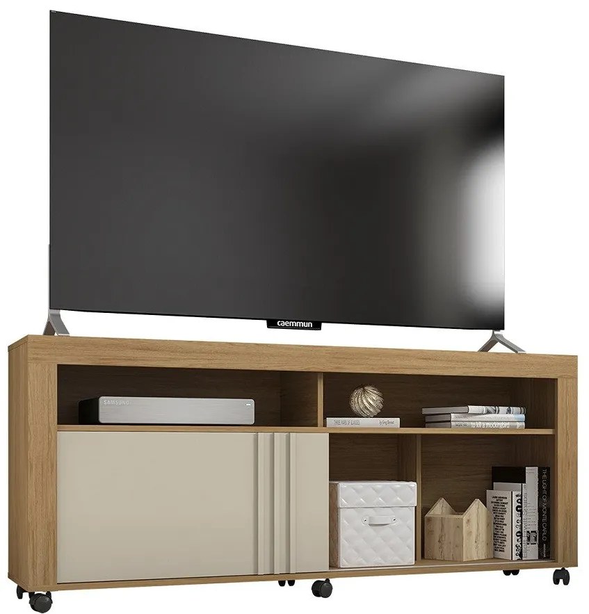 Móvel TV SILVES – 160x36x70 cm – MDP Buriti e Casca de Ovo com Porta d