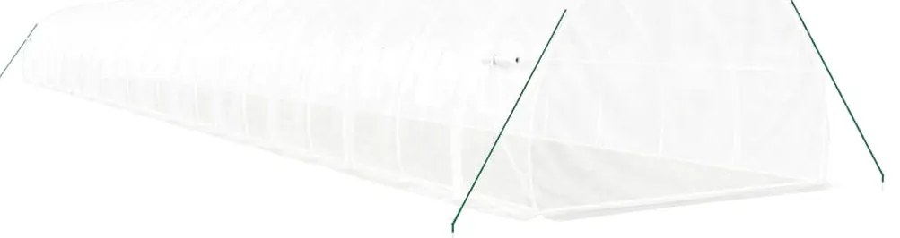 Estufa com estrutura de aço 72 m² 24x3x2 m branco