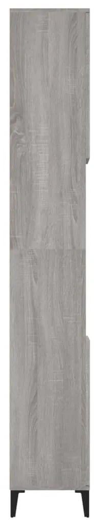 Armário WC 30x30x190 cm derivados de madeira cinzento sonoma