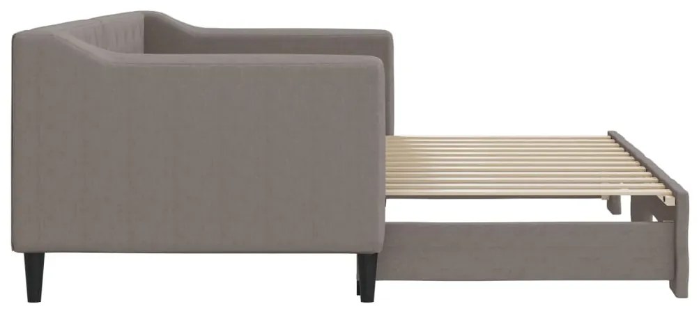 Sofá-cama com gavetão 80x200 cm tecido cinzento-acastanhado