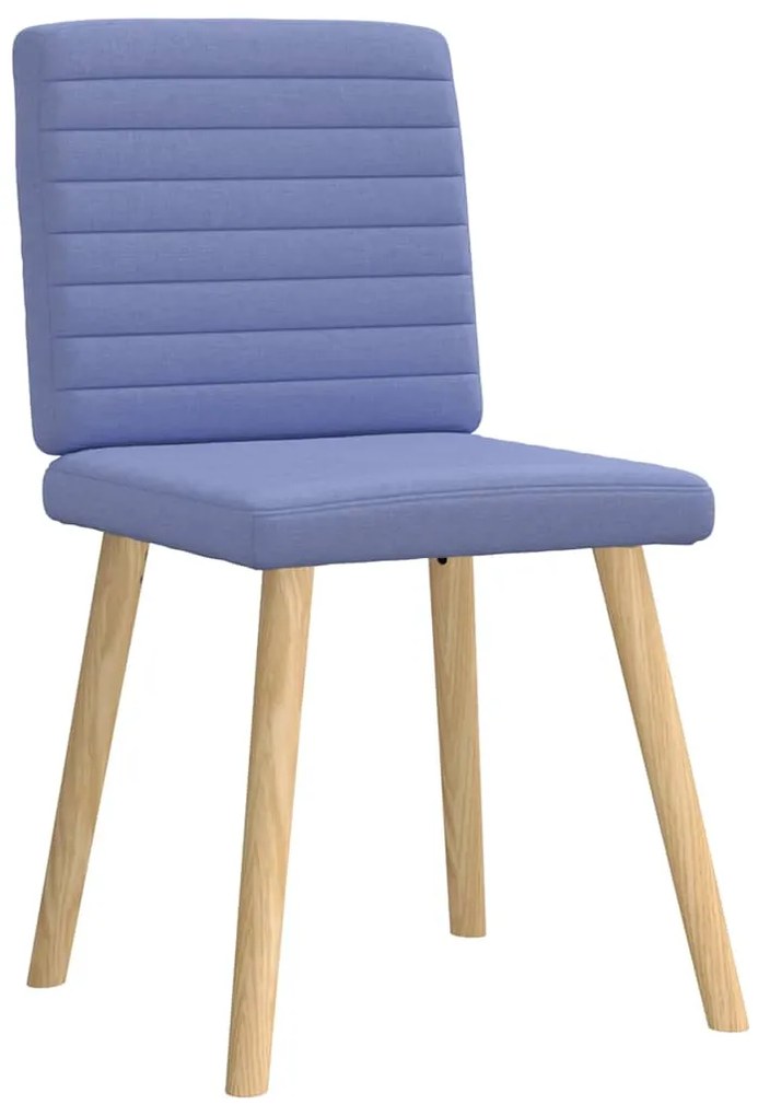Cadeiras de jantar 4 pcs Jeans Tecido Azul